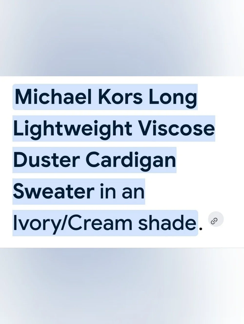 Michael Kors-Long Cardigan- Sz. XL.